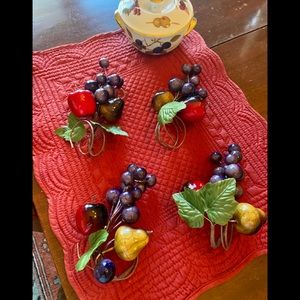 Pier 1 fruit inspired napkin rings set of four.